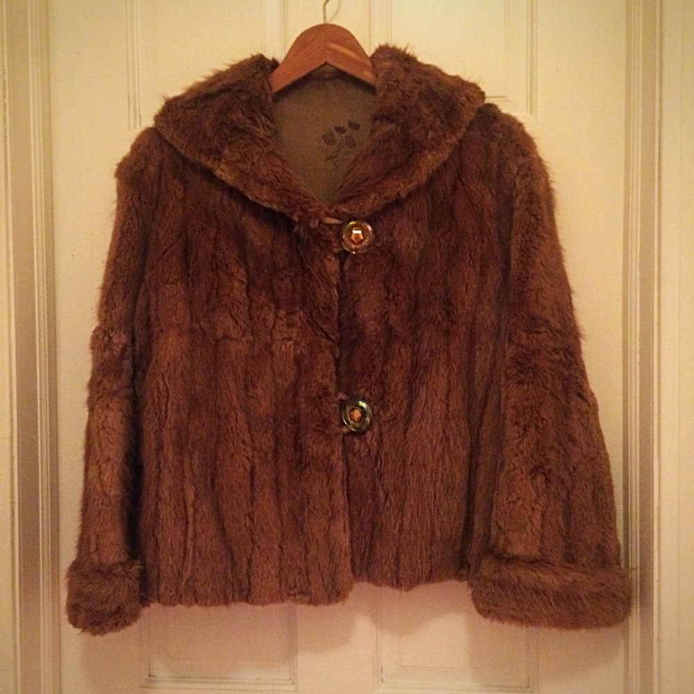 Vintage mink fur coat swing style, shawl collar